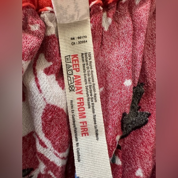 Free people bohemian Late Night Red Floral Print Wide-Leg Pants size XS - Picture 16 of 16